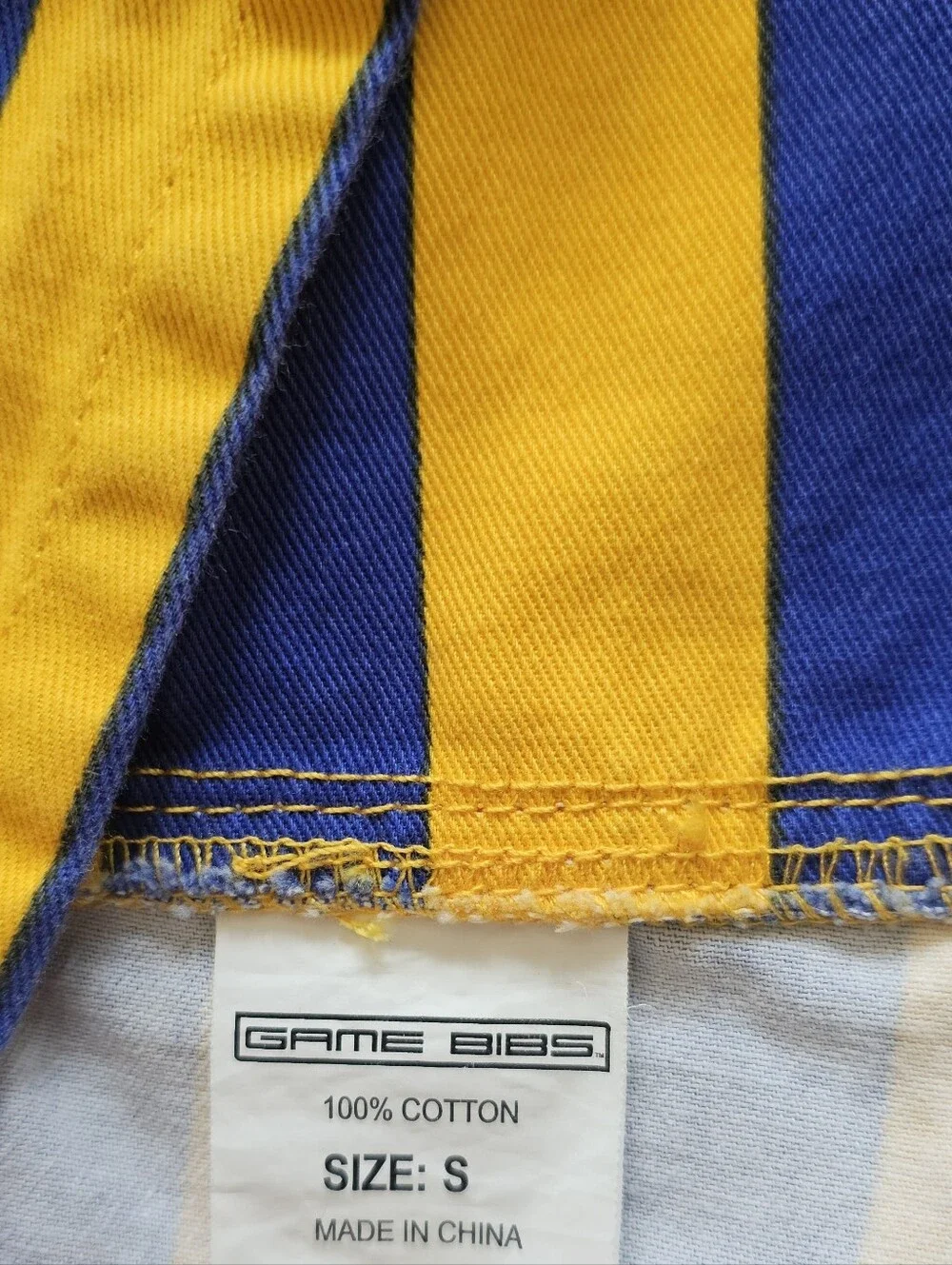 Game Bibs Overall Striped Unisex Blue Yellow